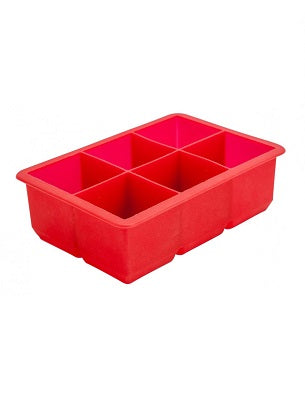 6 Cavity Red Silicone Ice Cube Mould - Beaumont ™